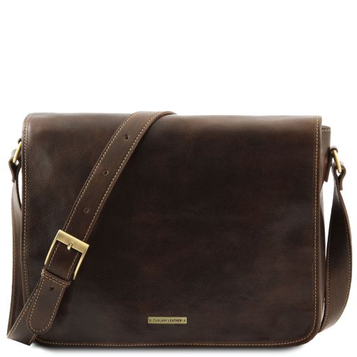 Messenger double - Borsa a tracolla 2 scomparti in pelle
