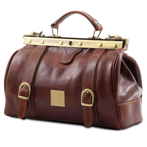 Monalisa - Borsa medico in pelle con fibbie frontali