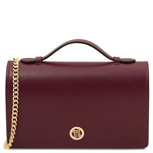 Opera - Pochette in pelle con tracolla a catena