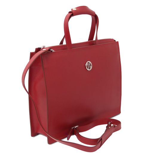 Palermo - Borsa da lavoro in pelle Saffiano da donna 3 scomparti
