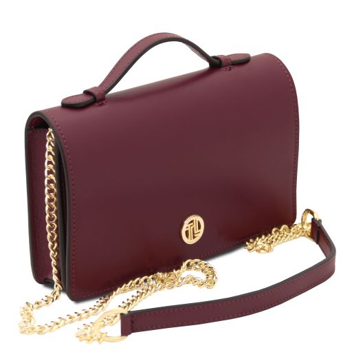 Opera - Pochette in pelle con tracolla a catena