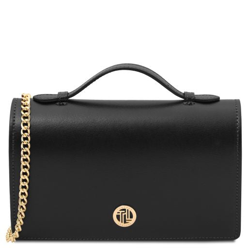 Opera - Pochette in pelle con tracolla a catena