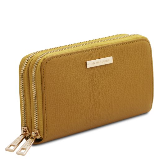 Mira - Portafogli in pelle con doppia zip around