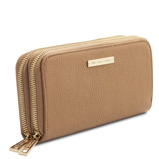 Mira - Portafogli in pelle con doppia zip around