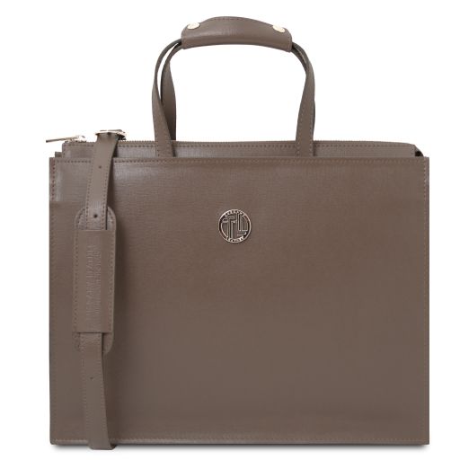 Palermo - Borsa da lavoro in pelle Saffiano da donna 3 scomparti
