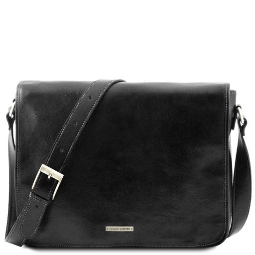 Messenger double - Borsa a tracolla 2 scomparti in pelle
