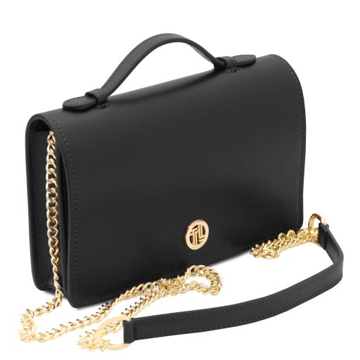 Opera - Pochette in pelle con tracolla a catena