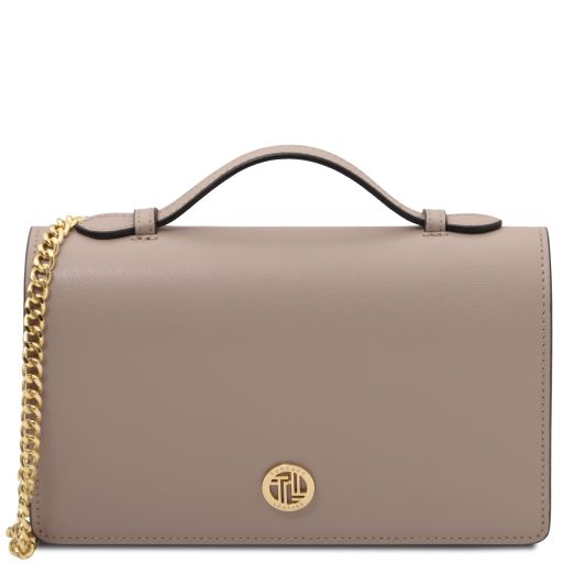 Opera - Pochette in pelle con tracolla a catena