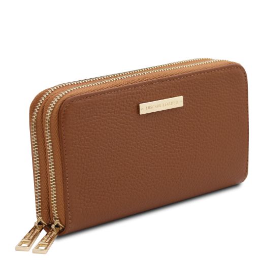 Mira - Portafogli in pelle con doppia zip around