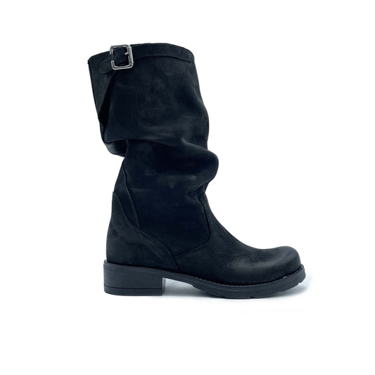 Stivale BIKER in Nabuk Nero sfumato